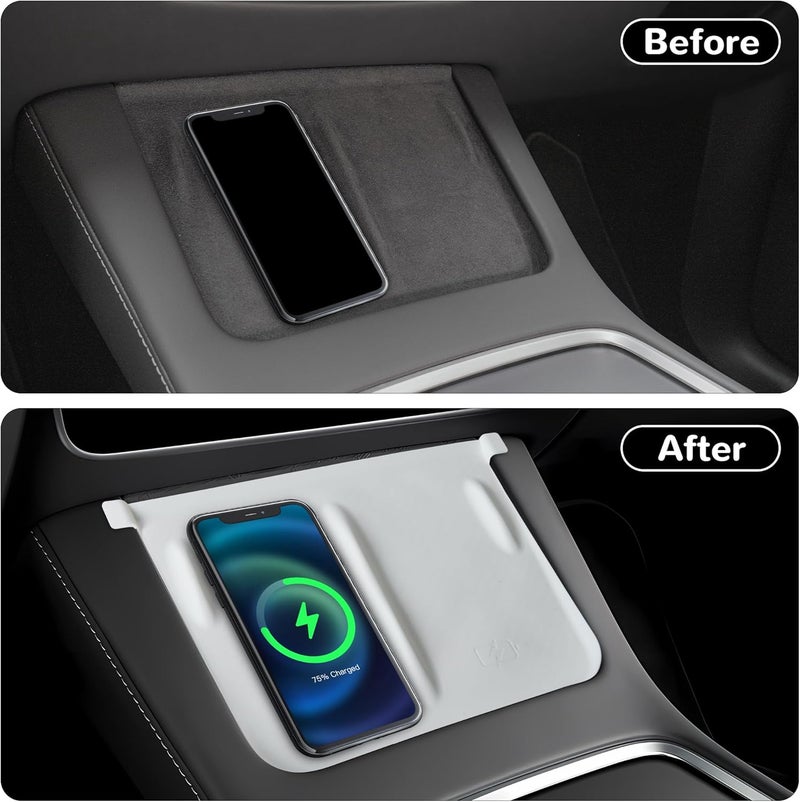 frani Center Console Cover 5Pcs Set for Tesla Model 3 2021-2023 Model Y 2021-2025,Tesla Interior Center Console Cover Decor Accessories White - Image 5